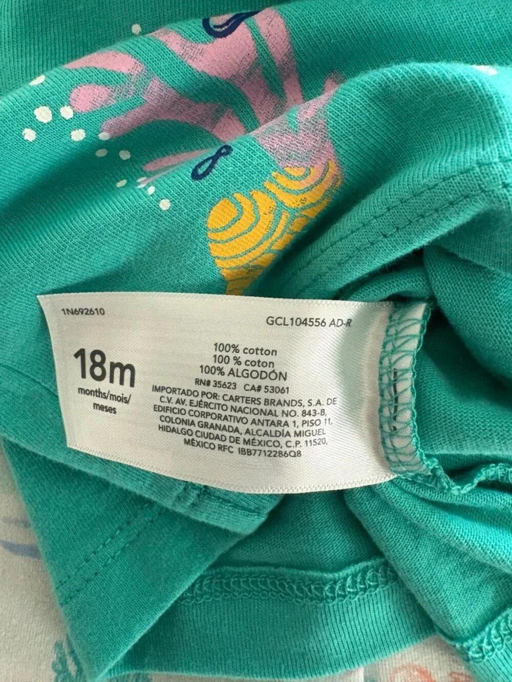 Carter's Toddler/Baby Girl 2-Piece Mermaid Tank & Shorts Outfit Set Size 18 mo